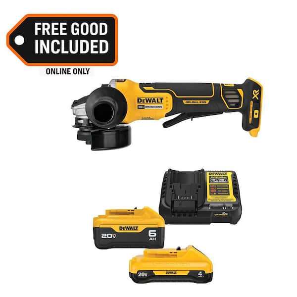20V MAX XR Lithium-Ion Cordless Brushless 4.5 in. Small Angle Grinder with 20V MAX 5Ah and 2Ah Batteries and Charger