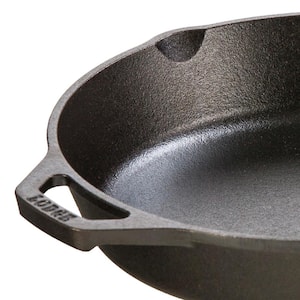 10.25 in. Cast Iron Skillet in Black with Pour Spout