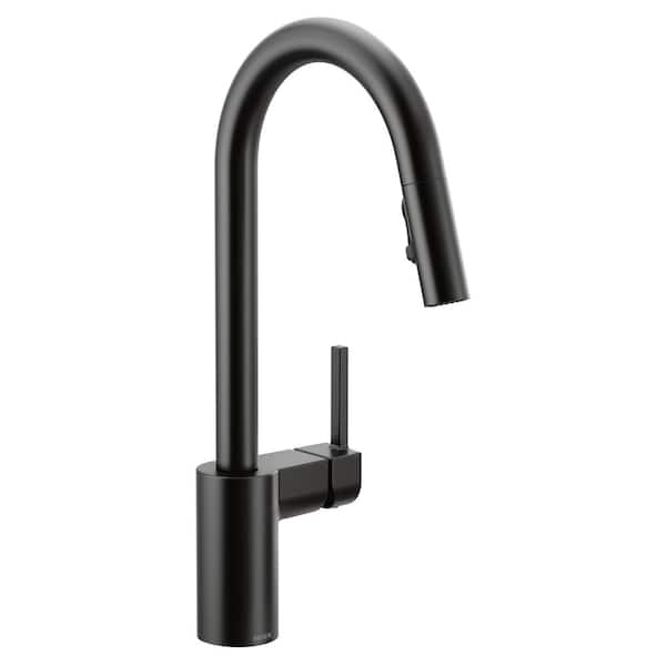 MOEN Align Single-Handle Pull-Down Sprayer Kitchen Faucet with Reflex and Power Clean in Matte Black