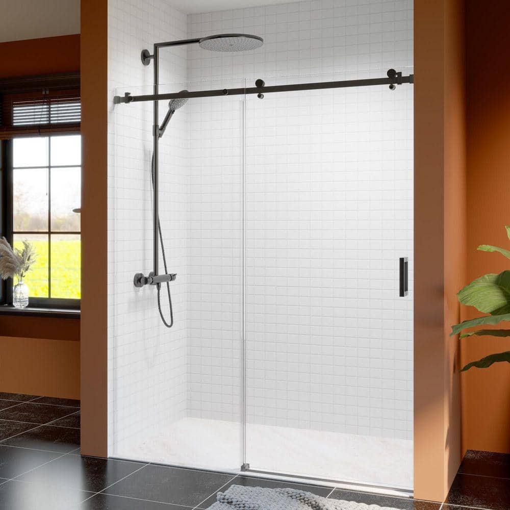 EAKYHOM Reversible 56 to 60 in. W x 74 in. H Sliding Frameless