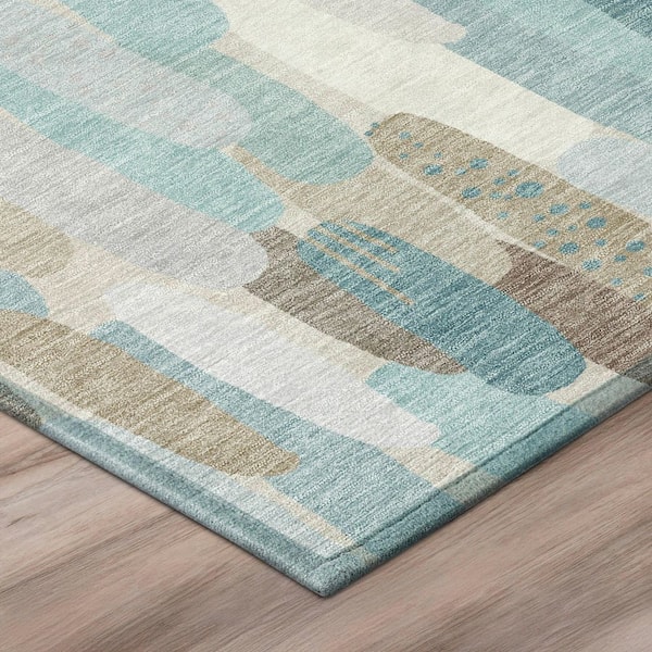 Chantille Machine Washable Indoor/Outdoor Abstract ACN3111 Linen 10 ft. x 14 ft. Area Rug
