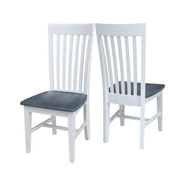 International Concepts White Gray Tall Mission Dining Chair Set