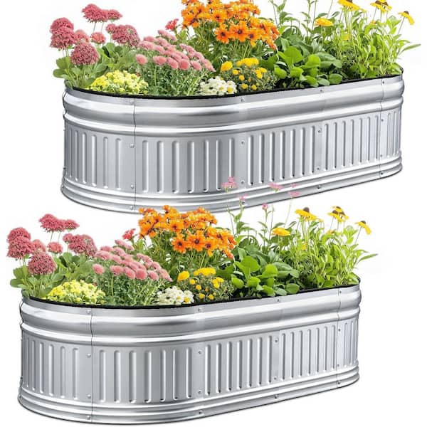AFAIF 4 x 2 x 1 ft. Raised Garden Bed Kit-Steel Raised Bed Garden Planter Boxes for Flower Planters, Vegetables Herb