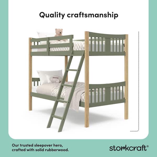 nixnut Bunk Short 98サイズ Noah Grey Twin Size Low Bunk Beds for Kids