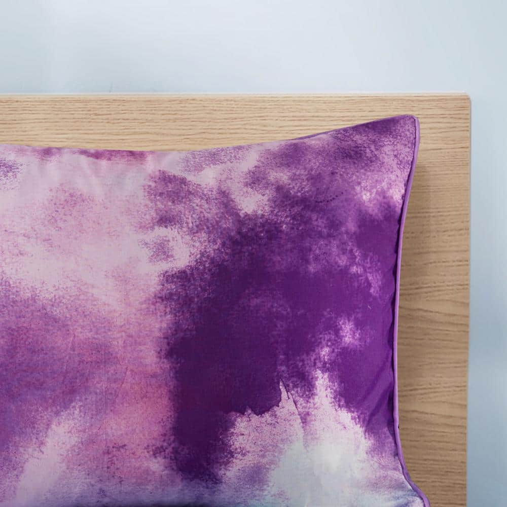 Lavender Full Microfiber Tie Dye Comforter Set with Decorative Pillow
