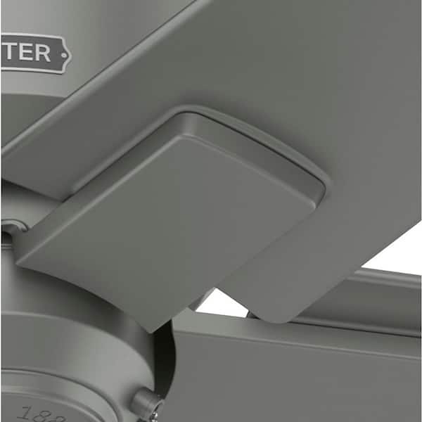 Hunter - Terrace Cove 44 in. Indoor/Outdoor Matte Silver Ceiling Fan For Patios or Bedrooms