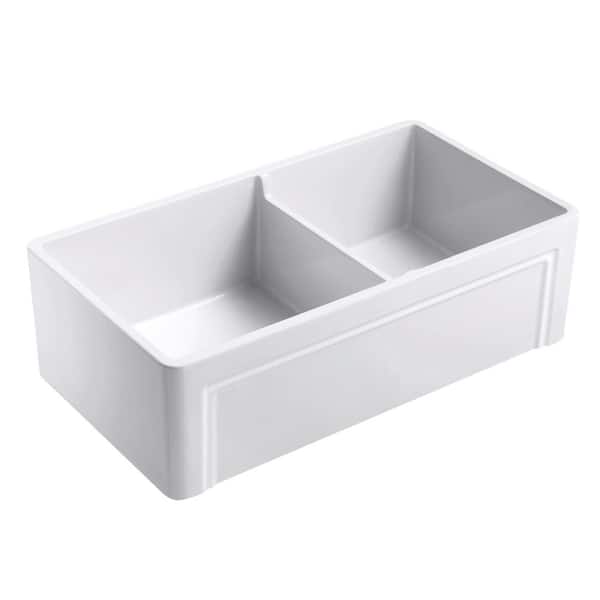 Olde London Farmhouse Fireclay 33 in. Single Bowl Kitchen Sink with Grid with Grid and Strainer Olde London Farmhouse Fireclay 33 in. Single Bowl Kitchen Sink with Grid with Grid and Strainer