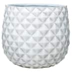 Pineapple Medium 12 in. x 10.5 in. 14 qt. Weathered White Resin Composite Indoor/Outdoor Planter