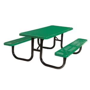 Portable 6 ft. Green Diamond Commercial Rectangular Table
