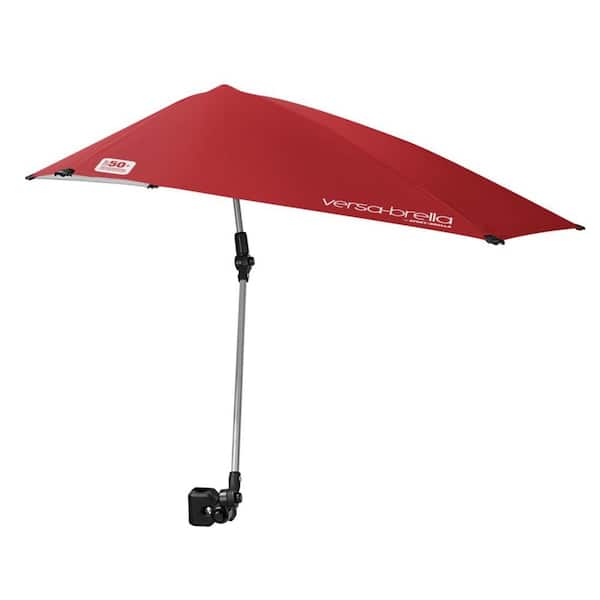 Angel Sar 3.17 ft. x 3.25 ft. Cantilever Sun Protection Patio Umbrella with Universal Clamp in Red