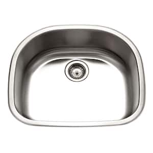 Medallion Designer Series Undermount Stainless Steel 24 in. Single Bowl Kitchen Sink