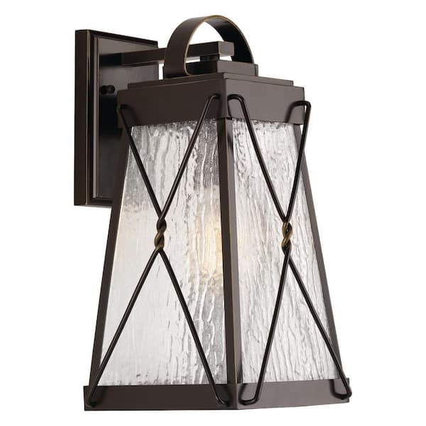 Progress Lighting Glenbrook Collection 1-Light Oil Rubbed Bronze 15.5 in. Outdoor Wall Lantern Sconce