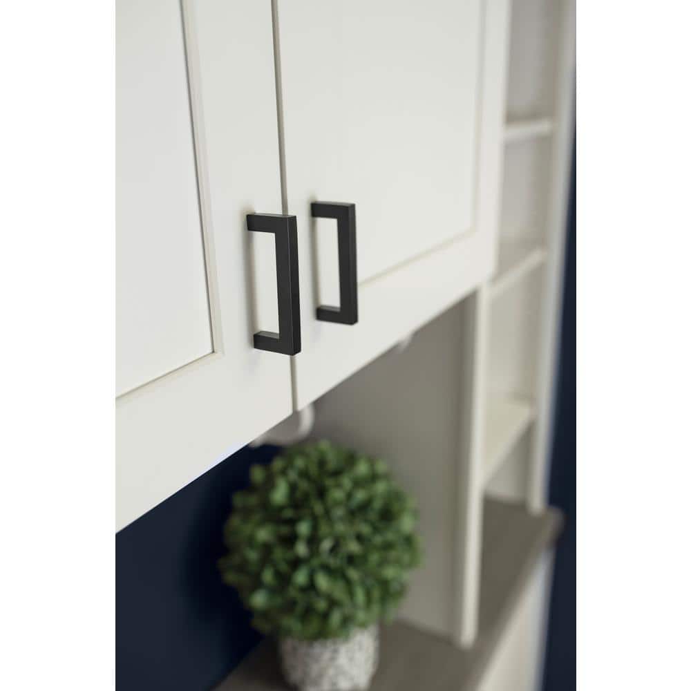 Matte Black Modern Kitchen Cabinet Handles with Mounting Hardware, 6-5/16"