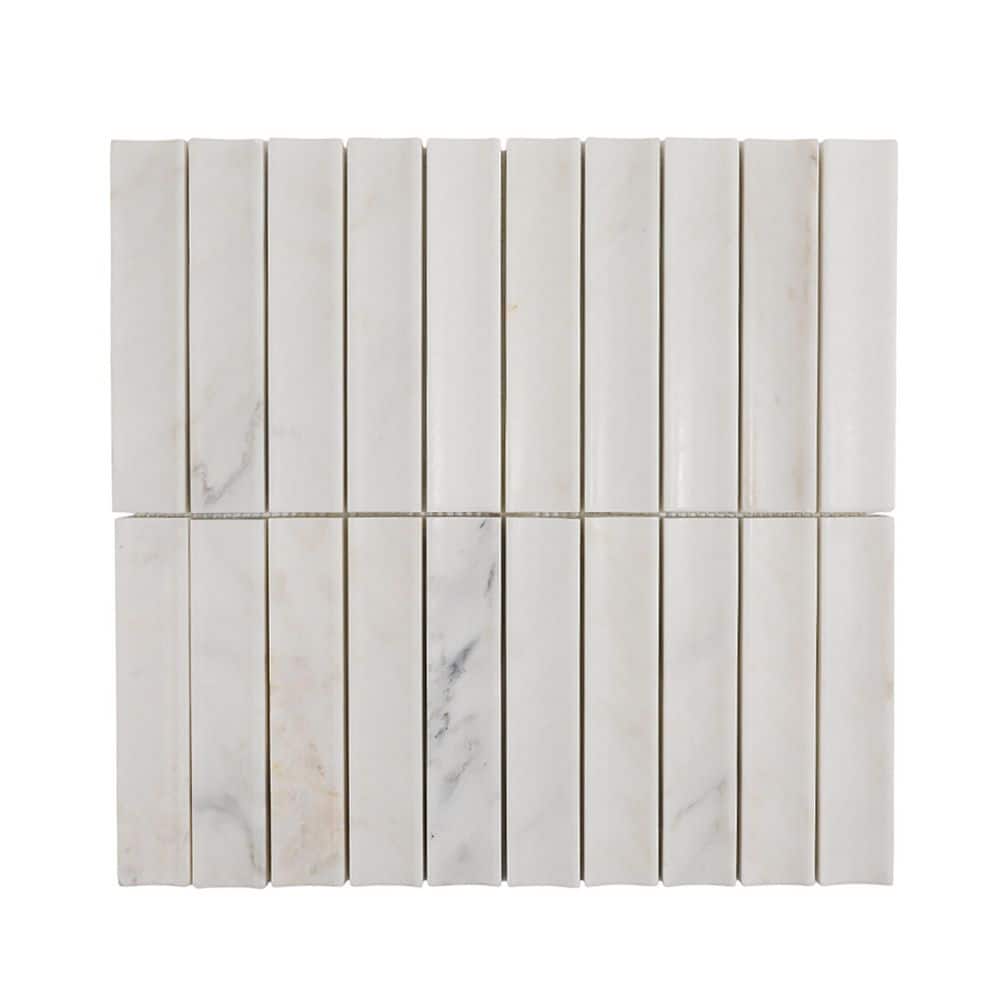 Calacatta Golden 12.09 in. x 12.6 in. 3D Fluted Honed Marble Wall Mosaic Tile (5.29 sq. ft. /Case) price history on PriceWatchPro