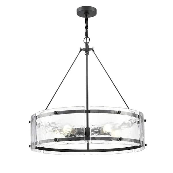 Bennetti 24.75 in. Wide 5-Light Chandelier-Matte Black