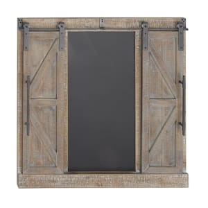 40 in. x 39 in. Brown Wood Farmhouse Abstract Wall Decor