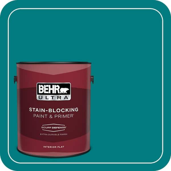 BEHR ULTRA 1 gal. #S-G-500 Tropical Waters Extra Durable Flat Interior Paint & Primer