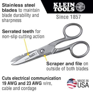 Deli Scissors Tin Snips Heavy Duty Scissors Industrial Scissors Electrician  Scissors -Easy Cutting Electrical Cable Notch Cuts