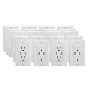 15 Amp 125-Volt Tamper Resistant Combination Duplex Receptacle and Smart Chip USB Charger, White (20-Pack)