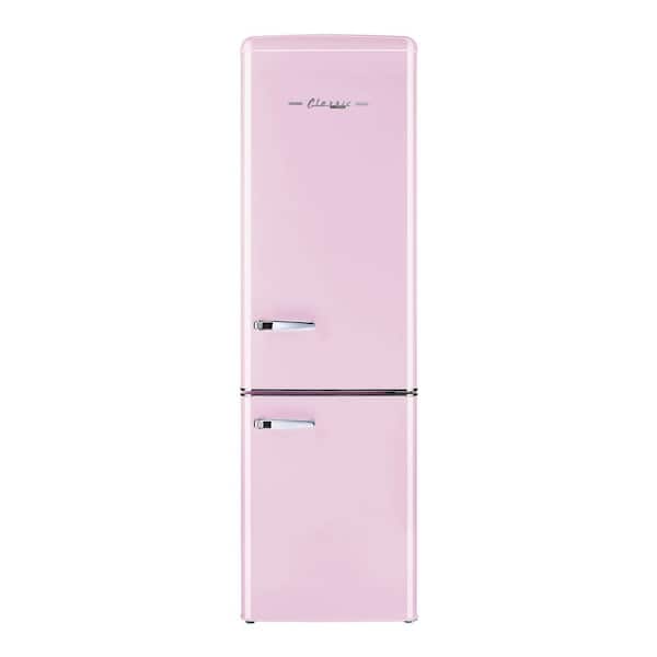 Unique Appliances Classic Retro 21.6 in. 8.7 cu. ft. Retro Bottom Freezer Refrigerator in Bubblegum Pink, ENERGY STAR