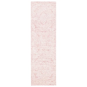 Metro Pink/Ivory 2 ft. x 8 ft. Floral Medallion Runner Rug