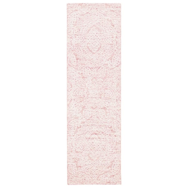 SAFAVIEH Metro Pink/Ivory 2 ft. x 8 ft. Floral Medallion Runner Rug