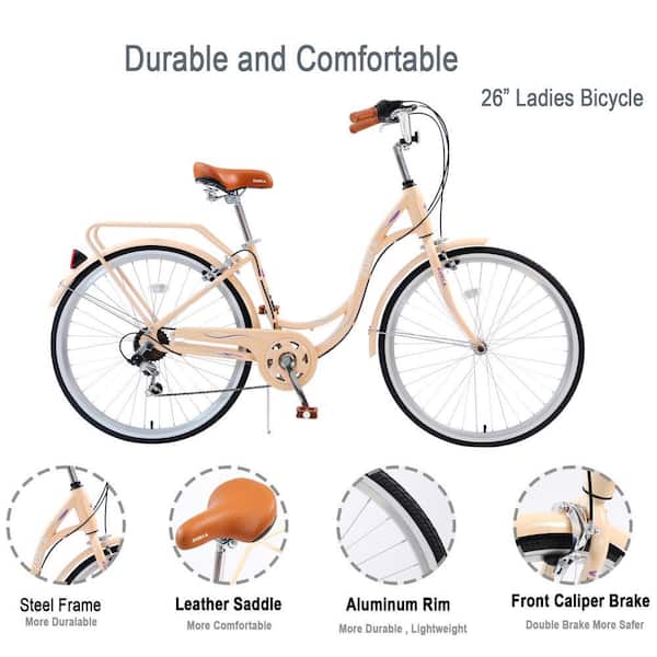 Cesicia 26 in. Aluminum Bike with 7-Speed in Pink for Lady's