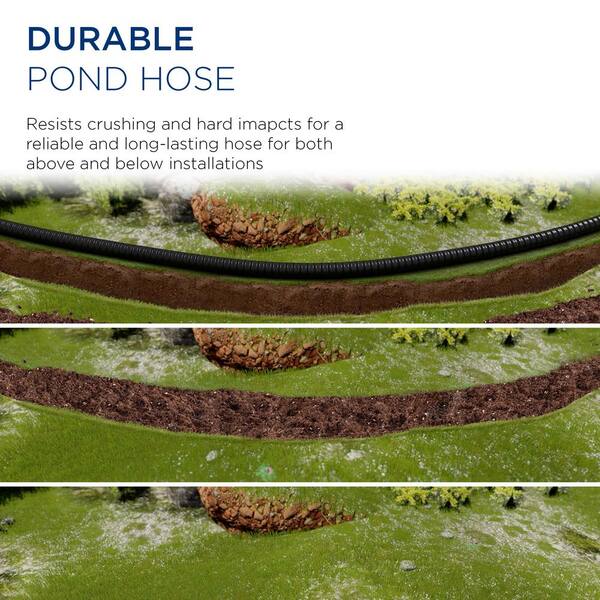 Alpine Corporation - 1/2 in. x 50 ft. Schedule 40 Black PVC Ultra Flexible Hose for Koi Ponds, Irrigation, Water Gardens and More