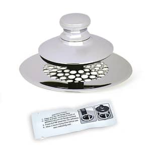2.875 in. SimpliQuick Push Pull Bathtub Stopper, Grid Strainer and Silicone - Chrome