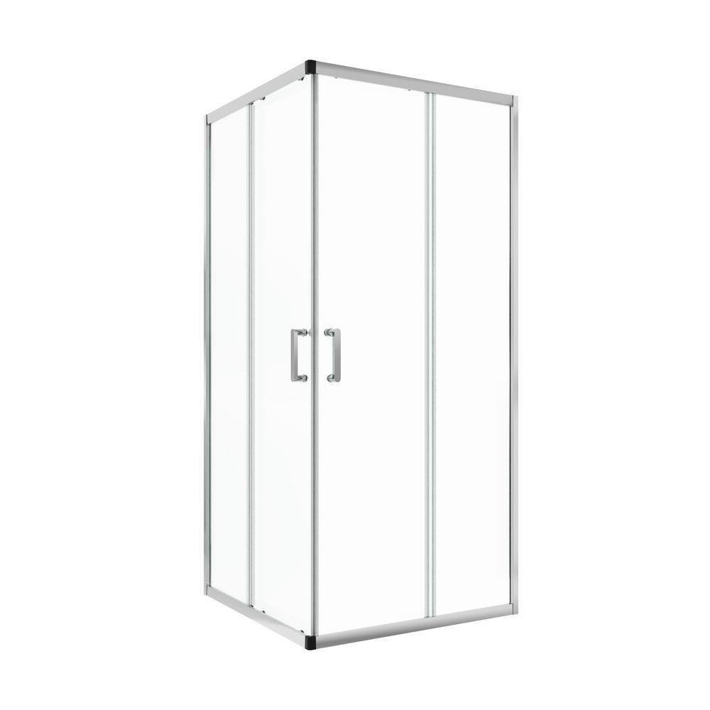 36"W x 36"D x 72"H Framed Square Tempered Glass Shower Enclosure