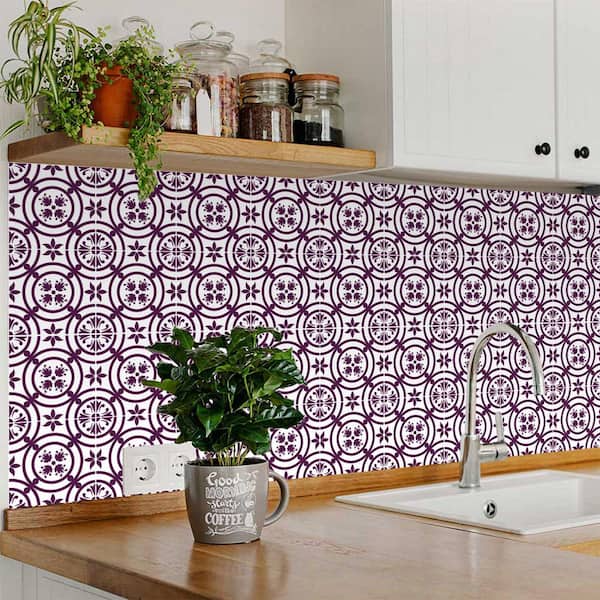 Purple K16 7 in. x 7 in. Vinyl Peel and Stick Tile (24 Tiles, 8.17 sq. ft./Pack)