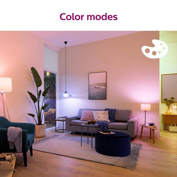 Philips Hue 85-Watt Equivalent BR30 Smart LED Color Changing Light Bulb  with Bluetooth (2-Pack) 578096 - The Home Depot