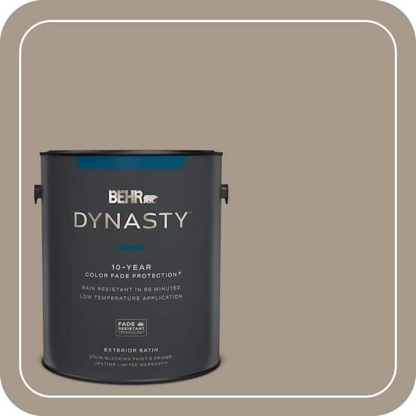 BEHR DYNASTY 1 gal. #BXC-10 Warm Stone Satin Enamel Exterior Stain-Blocking Paint & Primer