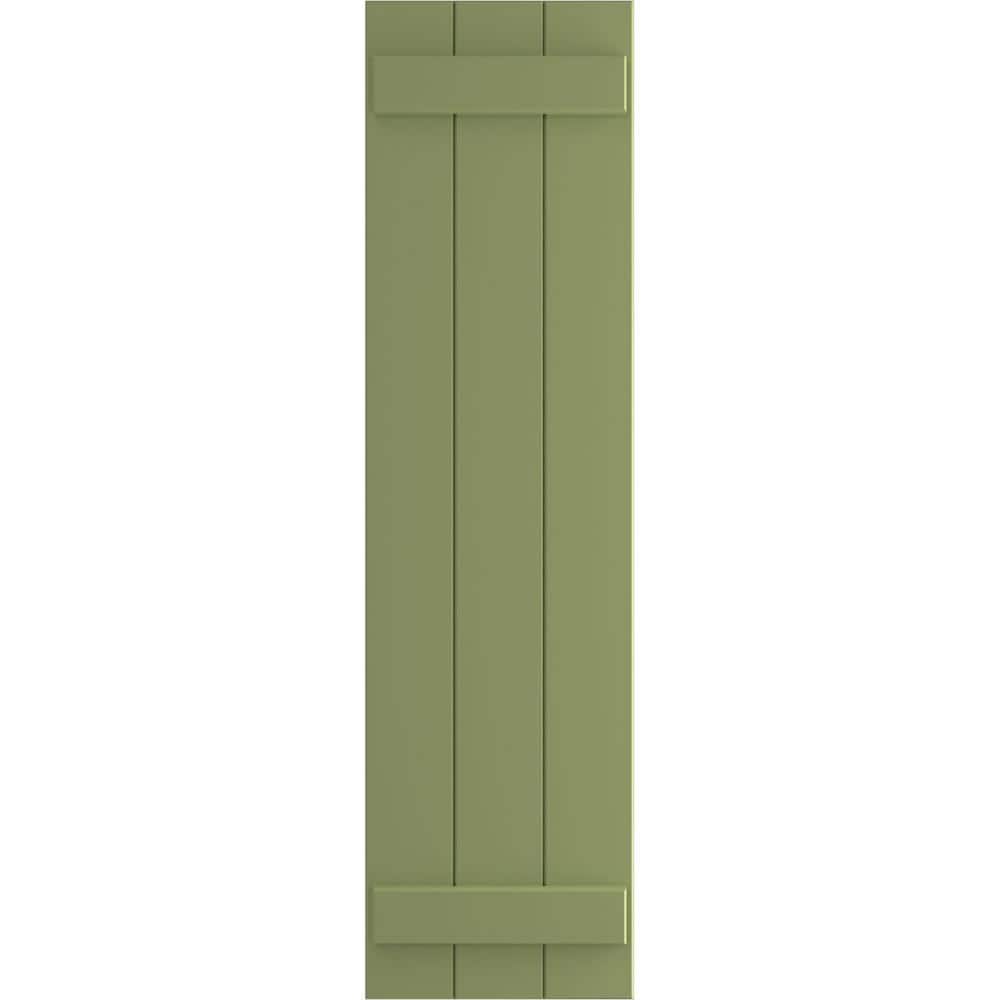 16-1/8 in. x 36 in. True Fit PVC Three Board Joined Board and Batten Shutters Pair in Moss Green price history on PriceWatchPro