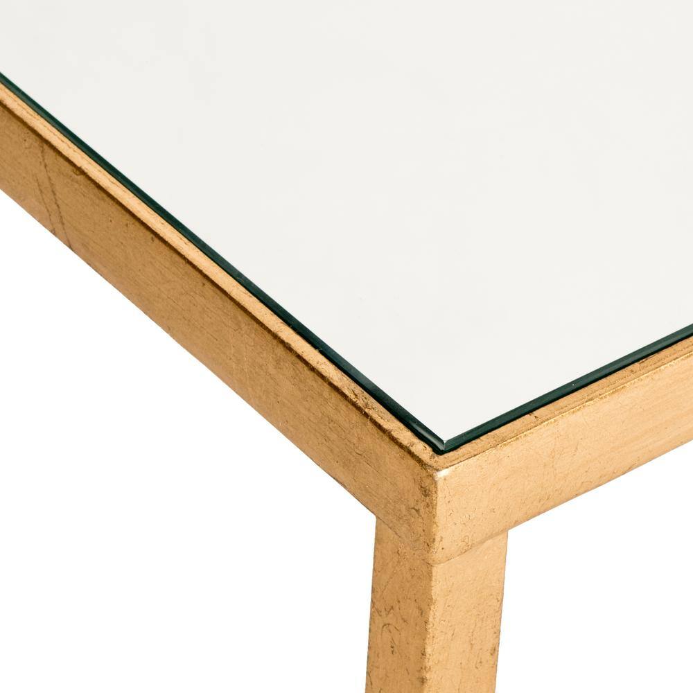 Mita Gold Leaf Mirrored Glass End Table