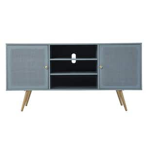 Alsterson 58 in. Mint and Gold Entertainment Center Fits TV's up to 56 in. with Storage