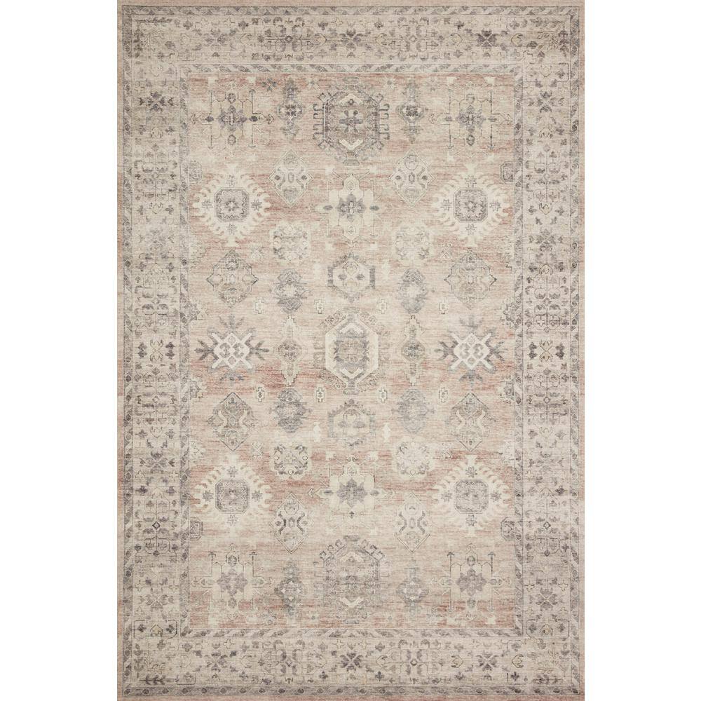 Gray Rectangular Oriental Synthetic Easy Care Rug
