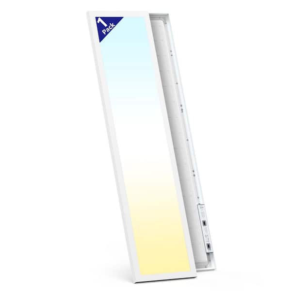 1 ft. x 4 ft. 5500 Lumens White Integrated LED Panel Light w/ Bracket, 5CCT Dimmable Ceiling Flush Mount Fixture 1-Pack