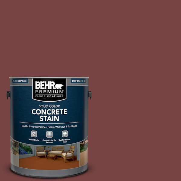 BEHR PREMIUM 1 gal. #PFC-04 Tile Red Solid Color Flat Interior/Exterior Concrete Stain