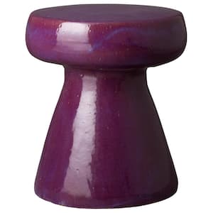 Mushroom Eggplant Purple Ceramic Indoor/Outdoor Garden Stool
