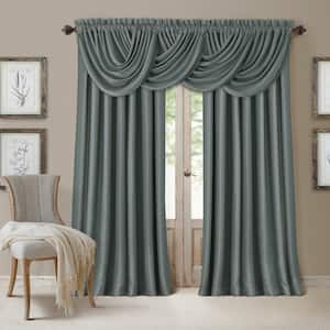 Elrene Taupe Faux Silk Rod Pocket Blackout Curtain - 52 in. W x 95 in. L  026865854114 - The Home Depot