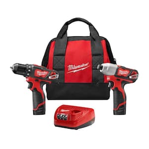 M12 12V Lithium-Ion Cordless Drill Driver/Impact Driver Combo Kit with Compact Spot Blower