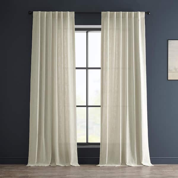 Exclusive Fabrics & Furnishings Barley Solid Rod Pocket Light Filtering Curtain - 50 in. W x 84 in. L (1 Panel)