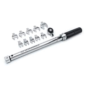 3/8 in. Drive SAE Open End Interchangeable Torque Wrench Set (12-Piece)