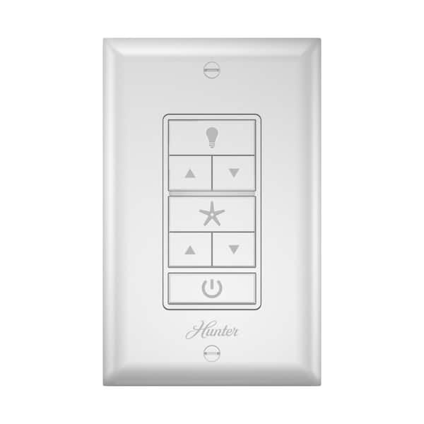 Hunter Universal Damp Rated Ceiling Fan Wall Remote Control White 99393 - Hunter Universal Ceiling Fan Remote Control Wall Mount