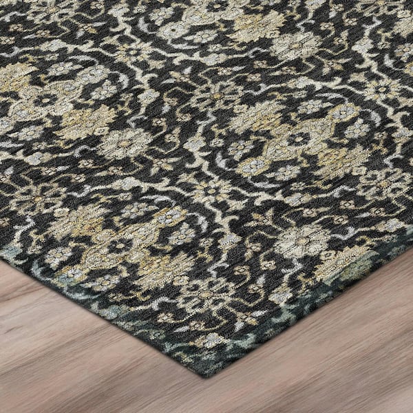 Chantille Machine Washable Indoor/Outdoor Abstract ACN2917 Black 10 ft. x 14 ft. Area Rug