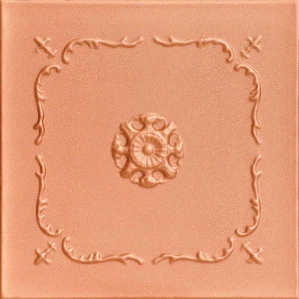 A La Maison Ceilings Bourbon Street Copper Penny 1.6 ft. x 1.6 ft. Decorative Foam Glue Up Ceiling Tile (21.6 sq. ft./case)