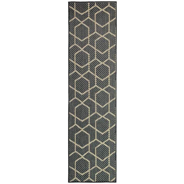 Horizon Charcoal 2 ft. x 6 ft. Indoor/Outdoor All-Over Design Contemporary Runner Area Rug