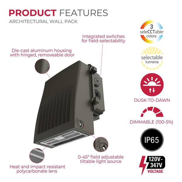 Lumark AWP 28-Watt Equivalent Integrated LED Architectural Bronze