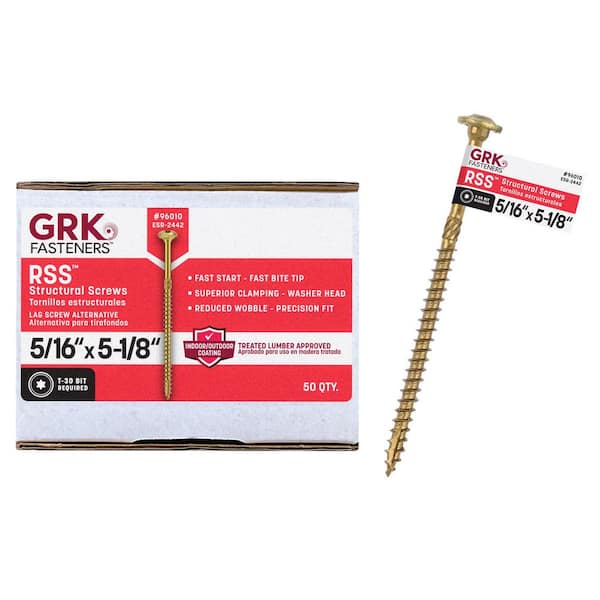5/16 in. x 5 -1/8 in. RSS Star Drive Washer Head Alternative Lag Screw